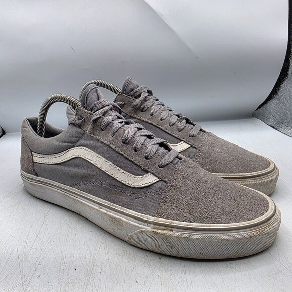 Vans Old Skool Mens Size 10 Gray White Sneaker Shoes Skate Casual Walking Outdoo - Picture 1 of 13
